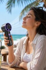 Şarjlı El Vantilatörü Fener Özellikli Taşınabilir Mini Fan F66 Siyah