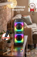 Bluetooth Hoparlör Rgb Işıklı TWS Destekli Speaker D19 Siyah