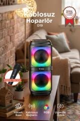 Bluetooth Hoparlör Rgb Işıklı TWS Destekli Speaker D19 Siyah