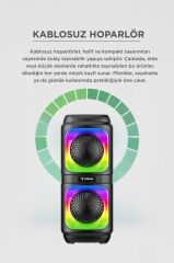 Bluetooth Hoparlör Rgb Işıklı TWS Destekli Speaker D19 Siyah