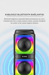 Bluetooth Hoparlör Rgb Işıklı TWS Destekli Speaker D19 Siyah
