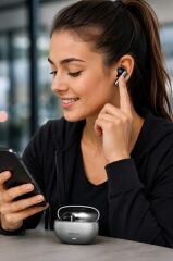 Lenovo Thinkplus Bluetooth Kulaklık Akıllı Anc Tws 5.4 Kablosuz Kulaklık LP51 Pro Gri