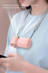 Şarjlı El Vantilatörü Fener Özellikli Taşınabilir Mini Fan F65 Beyaz