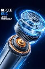 Şarjlı El Vantilatörü Fener Özellikli Taşınabilir Mini Fan F65 Beyaz