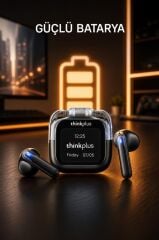 Lenovo Thinkplus Bluetooth Kulaklık Akıllı Dijital Ekranlı Tws 5.4 Kablosuz Kulaklık LP70 Pro Siyah
