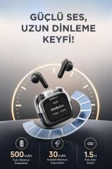 Lenovo Thinkplus Bluetooth Kulaklık Akıllı Dijital Ekranlı Tws 5.4 Kablosuz Kulaklık LP70 Pro Siyah