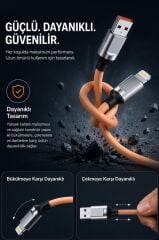 Şarj Kablosu Lightning Silikon 3.0A Data Kablo U15 Beyaz