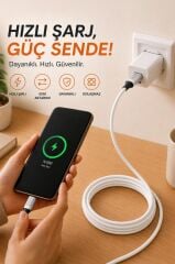 Şarj Kablosu Lightning Silikon 3.0A Data Kablo U15 Beyaz
