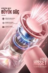 Şarjlı El Vantilatörü Fener Özellikli Taşınabilir Mini Fan F64 Beyaz