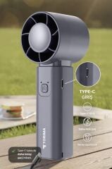 Şarjlı El Vantilatörü Fener Özellikli Taşınabilir Mini Fan F64 Beyaz