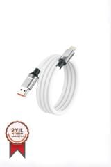 Şarj Kablosu Lightning Silikon 3.0A Data Kablo U15 Beyaz