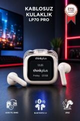 Lenovo Thinkplus Bluetooth Kulaklık Akıllı Dijital Ekranlı Tws 5.4 Kablosuz Kulaklık LP70 Pro Beyaz