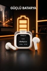 Lenovo Thinkplus Bluetooth Kulaklık Akıllı Dijital Ekranlı Tws 5.4 Kablosuz Kulaklık LP70 Pro Beyaz