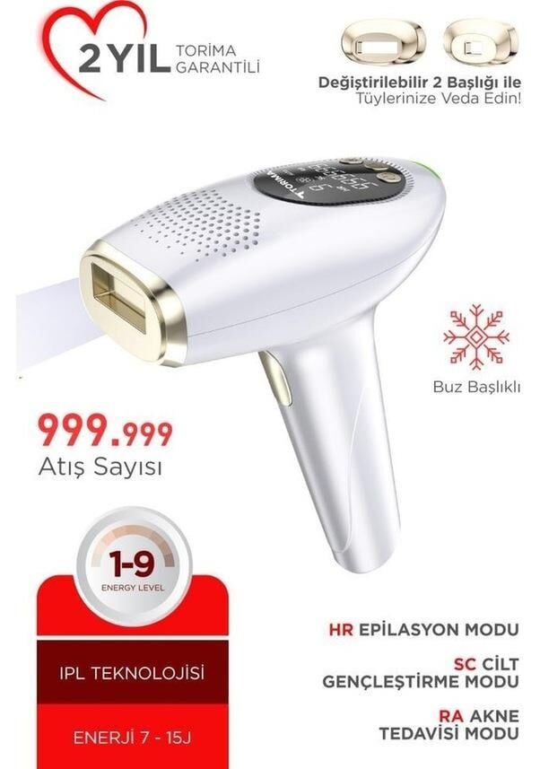 Torima Ipl Buz Başlıklı Lazer Epilasyon 999.999 Atım Dokunmatik Ekran Vücut Lazer Cihazı