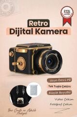 Torima Vintage Dijital Kamera Selfie Video Vlog Kamerası Fotoğraf Makinesi CMR48 Siyah
