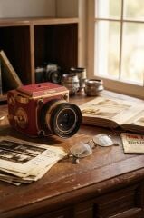 Vintage Dijital Kamera Selfie Video Vlog Kamerası Fotoğraf Makinesi CMR48 Kırmızı