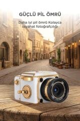Vintage Dijital Kamera Selfie Video Vlog Kamerası Fotoğraf Makinesi CMR48 Beyaz