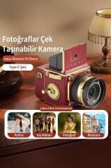 Vintage Dijital Kamera Selfie Video Vlog Kamerası Fotoğraf Makinesi CMR48 Açık Yeşil