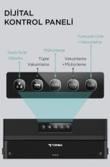 Gıda Mühürleme Vakum Makinesi Yiyecek Tazeliği Koruma Ev Restoran Vakum Poşeti Hediyeli VS22 Siyah
