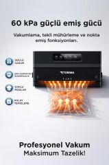 Gıda Mühürleme Vakum Makinesi Yiyecek Tazeliği Koruma Ev Restoran Vakum Poşeti Hediyeli VS22 Siyah