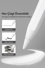 Tablet Kalemi Hassas Dokunmatik Çizim ve Yazım Kalemi 4 Yedek Uçlu P03 Beyaz