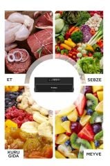 Torima VS-22 Siyah Gıda Mühürleme Vakum Makinesi Yiyecek Tazeliği Koruma Ev Restoran-Vakum Poşeti Hediyeli