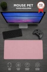 Gaming Oyuncu Klavye Fare Altlığı Kaymaz Taban Büyük Mouse Pad PU BK 1000*450MM Pembe