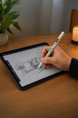 Torima Tablet Kalemi Hassas Dokunmatik Çizim ve Yazım Kalemi 4 Yedek Uçlu P03 Renkli