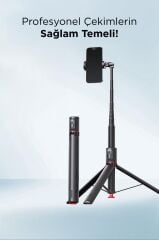 Torima TT-01 Çok Amaçlı 1.77M Kumandalı Tripod Selfie Çubuğu Siyah