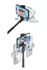 Tripod Çok Amaçlı Kumandalı 1.77M Selfie Çubuğu TT01 Siyah