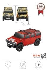 Bluetooth Hoparlör Araba Tasarımlı USB TWS FM Destekli Speaker D48 Kırmızı