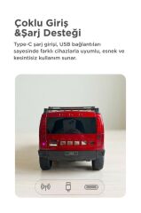 Bluetooth Hoparlör Araba Tasarımlı USB TWS FM Destekli Speaker D48 Beyaz