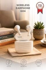 Bluetooth Kulaklık Kulak İçi Kablosuz Kulaklık G04 Bej