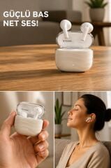 Bluetooth Kulaklık Kulak İçi Kablosuz Kulaklık G04 Bej