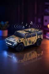 Bluetooth Hoparlör Araba Tasarımlı USB TWS FM Destekli Speaker D48 Kamuflaj