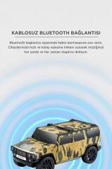 Bluetooth Hoparlör Araba Tasarımlı USB TWS FM Destekli Speaker D48 Kamuflaj