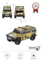 Bluetooth Hoparlör Araba Tasarımlı USB TWS FM Destekli Speaker D48 Kamuflaj