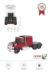 Bluetooth Hoparlör Tır Tasarımlı FM AUX USB Destekli Speaker D50 Kırmızı