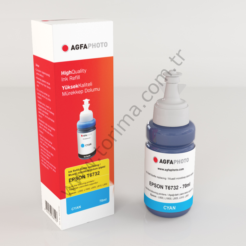 Agfaphoto T6732 İnkjet Mürekkep Cyan(Mavi)