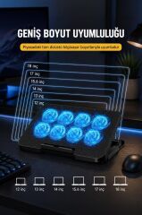 Laptop Soğutucu Ayarlanabilir Rgb Dizüstü Bilgisayar Soğutma Fanı CF13 Siyah