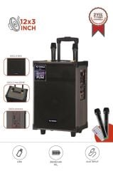 Bluetooth Hoparlör USB TF BT TWS FM Çift Mikrofonlu Parti Speaker D46 Kahverengi