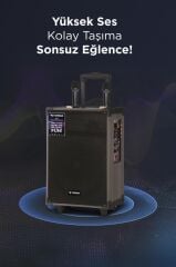 Bluetooth Hoparlör USB TF BT TWS FM Çift Mikrofonlu Parti Speaker D46 Kahverengi