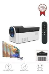 Projeksiyon Cihazı Taşınabilir Ev Sineması 8K 4K 1080P BT 5.4 Android Akıllı Projektör HY450 Beyaz