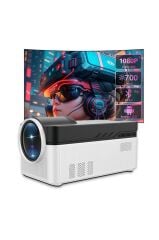 Projeksiyon Cihazı Taşınabilir Ev Sineması 8K 4K 1080P BT 5.4 Android Akıllı Projektör HY450 Beyaz