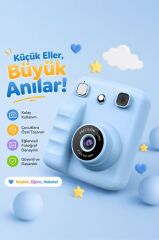 Dijital Fotoğraf Makineleri Çocuk Termal Resim Kağıt Baskılı Yazıcı Kamera Video Makinesi A29 Mavi