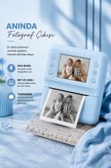 Dijital Fotoğraf Makineleri Çocuk Termal Resim Kağıt Baskılı Yazıcı Kamera Video Makinesi A29 Mavi