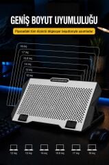 Laptop Soğutucu Ayarlanabilir Rgb Dizüstü Bilgisayar Soğutma Fanı CF11 Gümüş