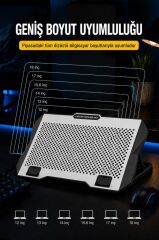 Laptop Soğutucu Ayarlanabilir Rgb Dizüstü Bilgisayar Soğutma Fanı CF11 Gümüş