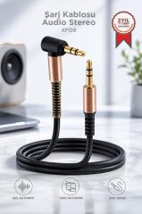 Şarj Kablosu Audio Stereo 3.5 Aux Kablo XF09 Siyah