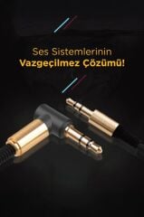 Şarj Kablosu Audio Stereo 3.5 Aux Kablo XF09 Siyah